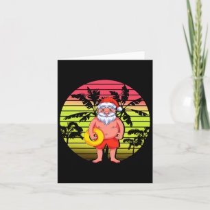 Carte Palmiers tropicaux Santa Claus Noël d'été I