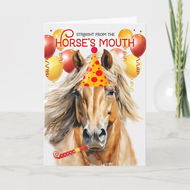 Carte Palomino Paint Horse Funny Anniversaire (Devant)