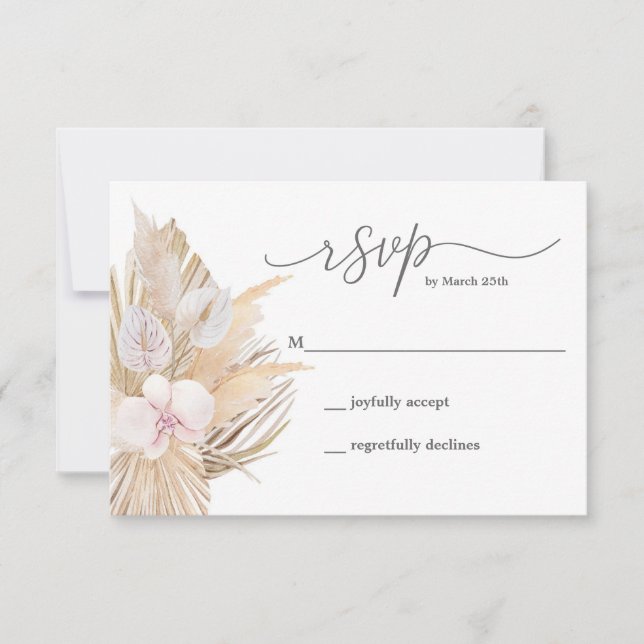 Carte Pampas Grass RSVP (Devant)
