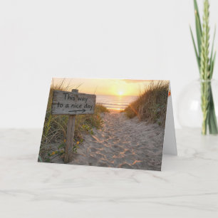 Carte Pancarte de plage Pensée pour toi 