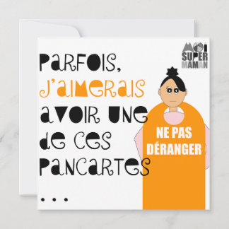Carte "Pancarte" - Moi Super Maman