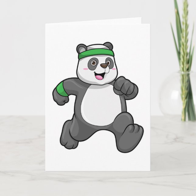 Carte Panda à Jogging avec bandeau (Devant)