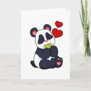 Carte Panda à manger des Feuilles