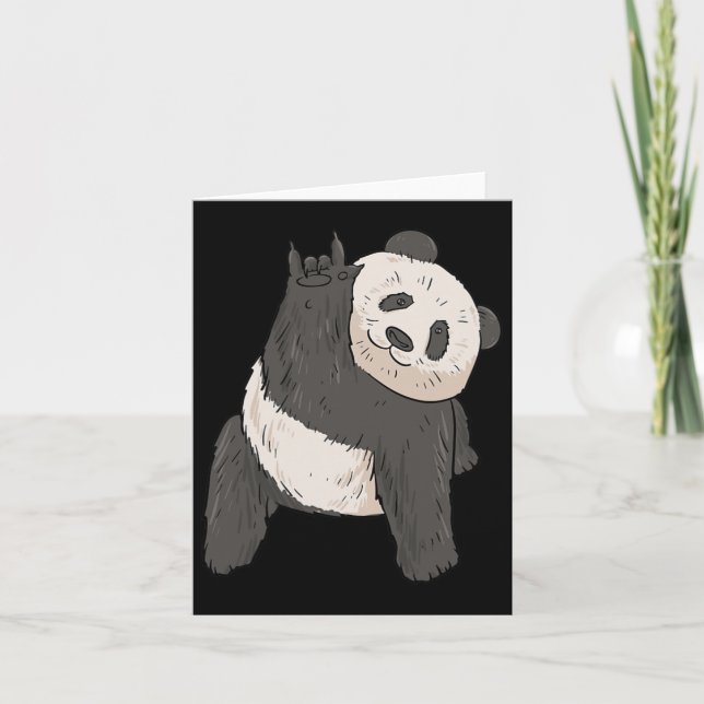 Carte Panda Asl geste de la main Sensibilisation à la su (Devant)
