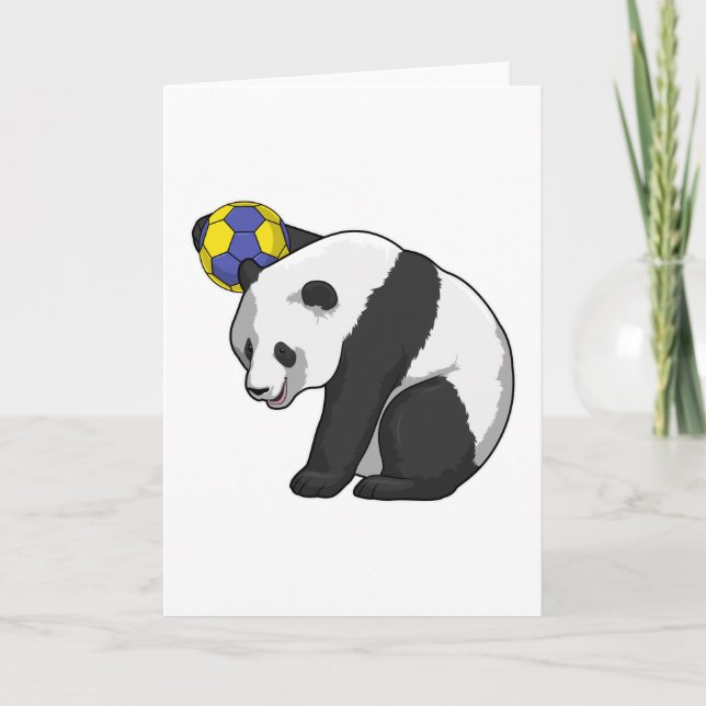 Carte Panda au handball (Devant)