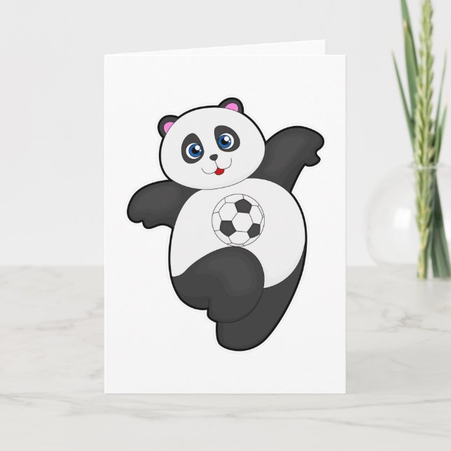 Carte Panda au sport de football (Devant)