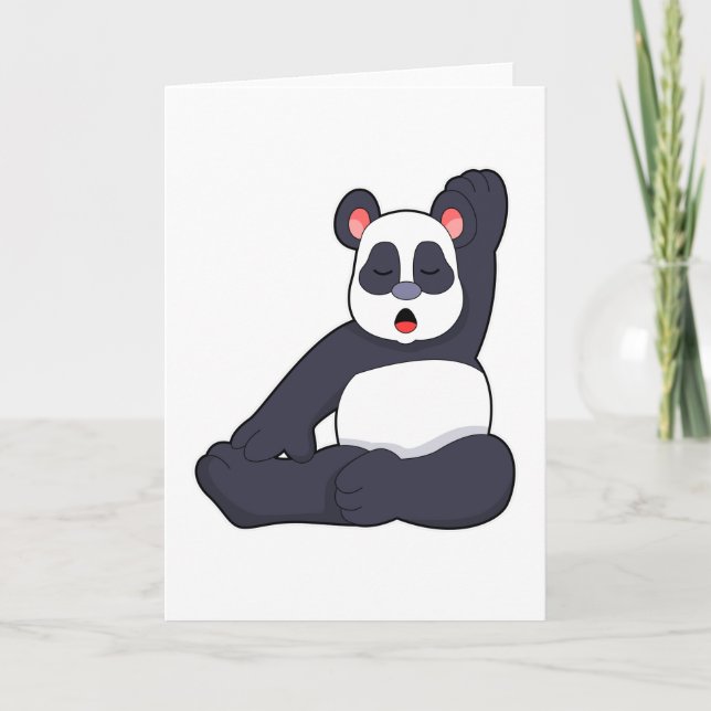 Carte Panda au yoga exercices d'étirement (Devant)