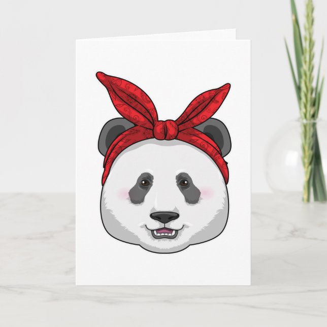 Carte Panda avec bandana (Devant)