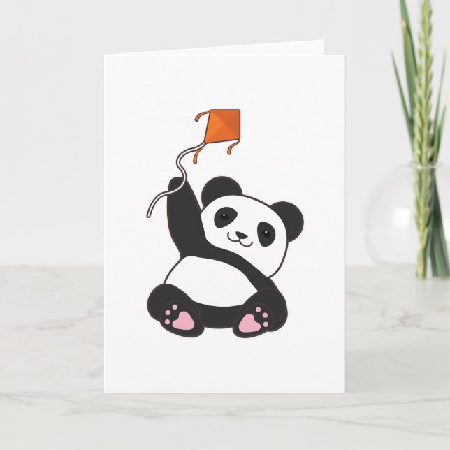Carte Panda avec cerf-volant (Devant)