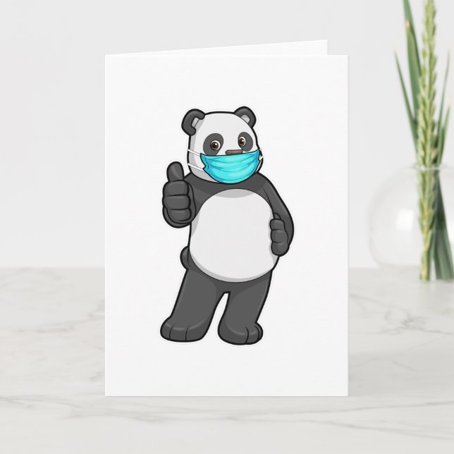 Carte Panda avec masque facial (Devant)