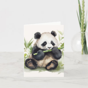 Carte Panda Avec Merci Bambou