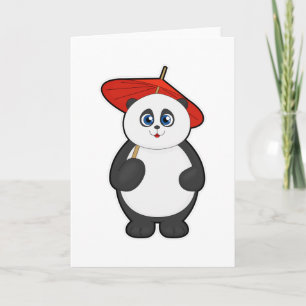Carte Panda avec parapluie