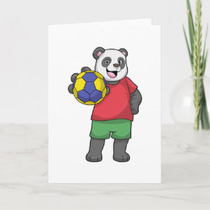 Carte Panda avec sports de handball