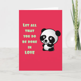 Carte Panda avec une citation d'amour inspirationnelle