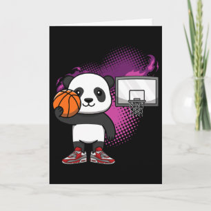 Carte Panda Bear Bysketbyll joueur Amoureux des animaux 