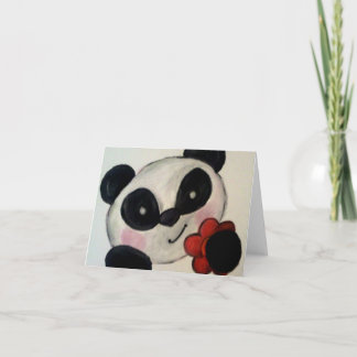 Carte Panda Bear Flower Note
