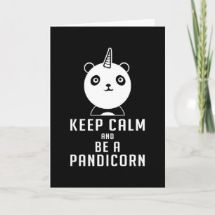 Carte Panda Bear Pandicorne Garder Calm amusant Idée cad