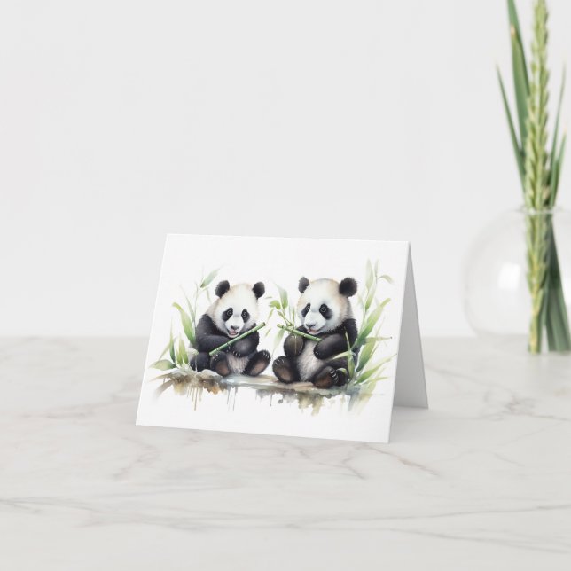 Carte Panda Bears Merci (Devant)