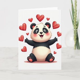 Carte Panda Câlins et Cœurs