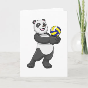 Carte Panda comme joueur de volleyball avec volleyball