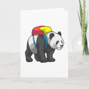 Carte Panda comme randonneur avec sac à dos
