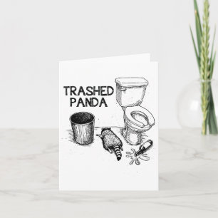 Carte Panda Crasé Drôle Racoon Ivre