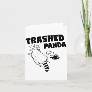 Carte Panda Crashed, Raton Laveur Drôle Ivre, Drôle Poub