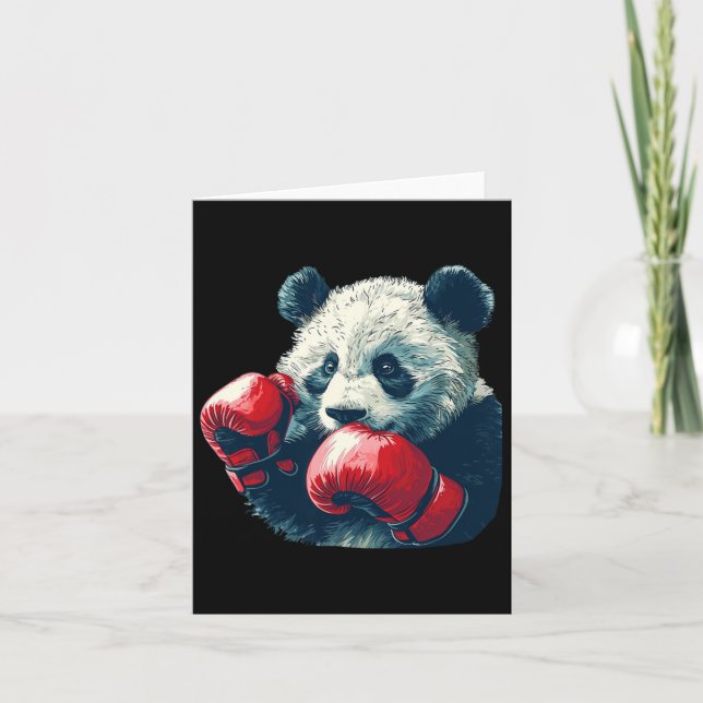 Carte Panda Cute Avec Gants De Boxe Costume (Devant)