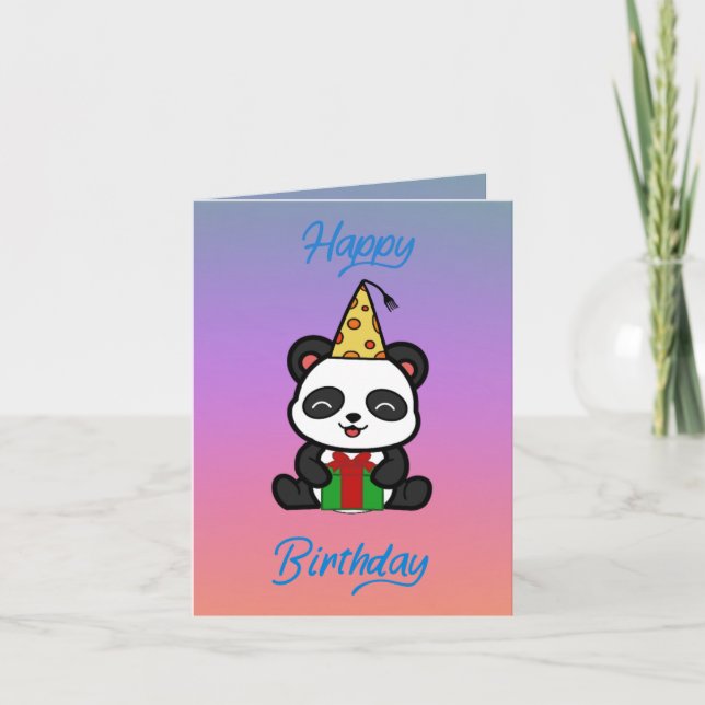 Carte Panda d'anniversaire «Joyeux anniversaire» (Devant)