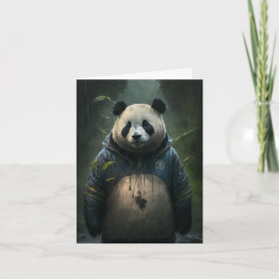 Carte Panda dans la pluie vierge à toutes les occasions