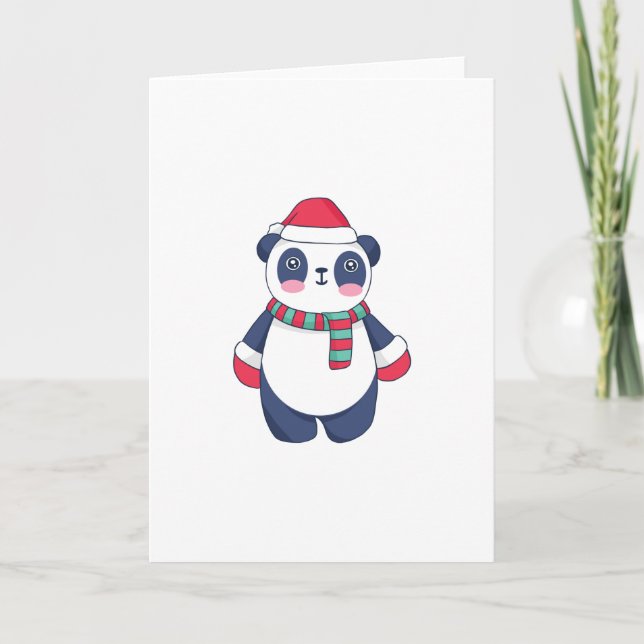 Carte Panda de Noël (Devant)