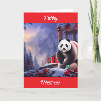 Carte Panda de Noël