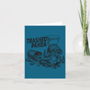 Carte Panda Dégradé Drôle de Raton laveur Ivre
