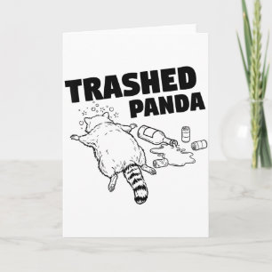Carte Panda détruit Drôle de Raton Laveur Ivre _1