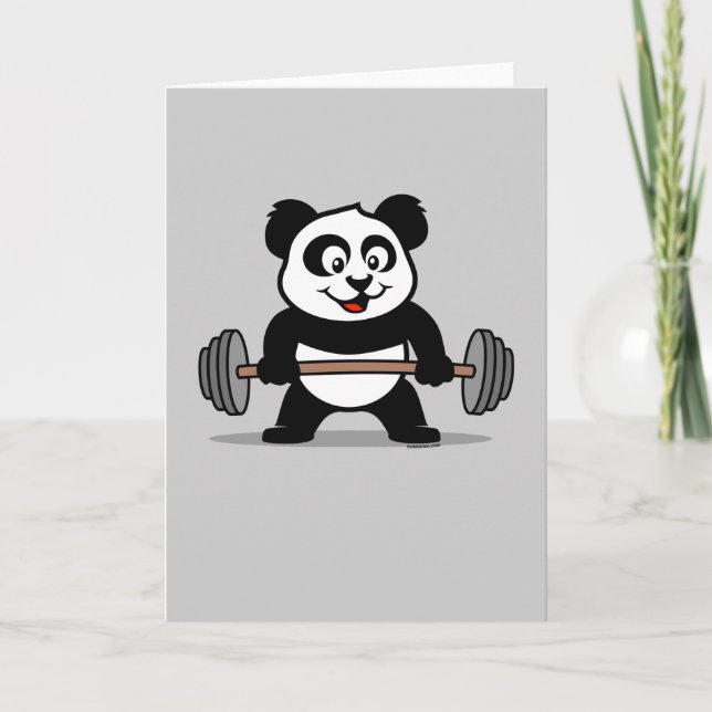 Carte Panda d'haltérophilie (Devant)