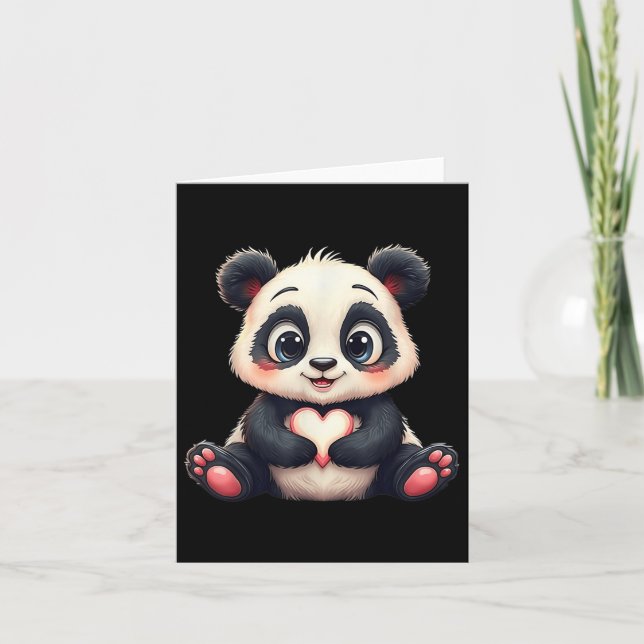 Carte Panda drôle d'amour coeur géant ours amoureux de p (Devant)