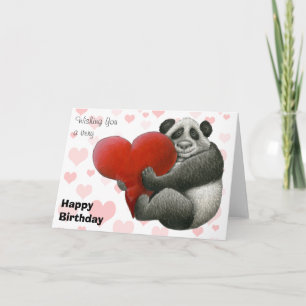 Carte Panda embrasser un coeur