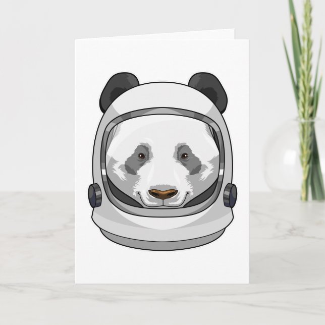 Carte Panda en astronaute avec casque (Devant)