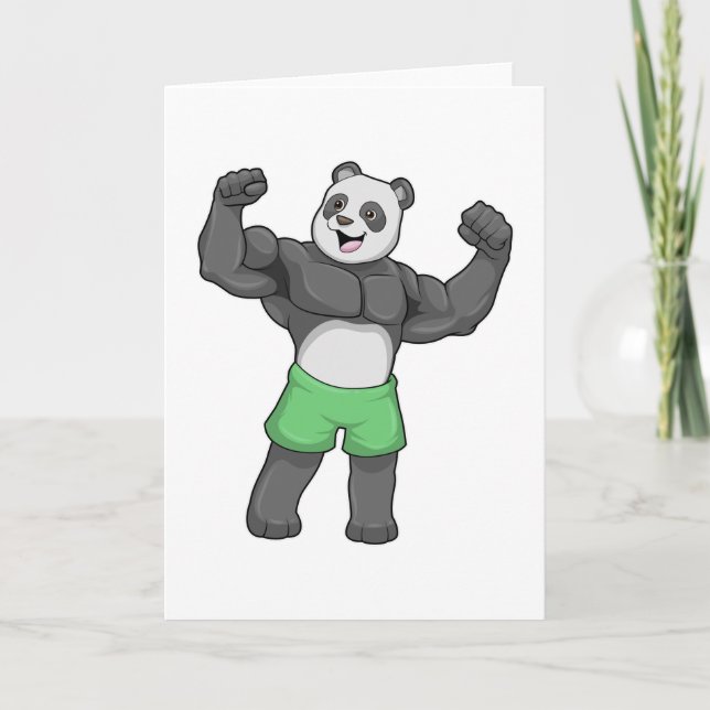 Carte Panda en culturiste au culturisme (Devant)