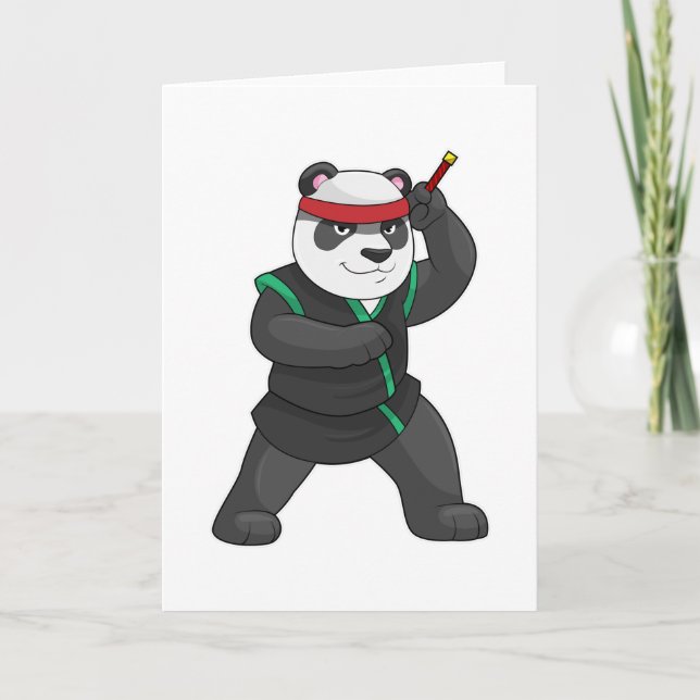 Carte Panda en ninja en costume (Devant)