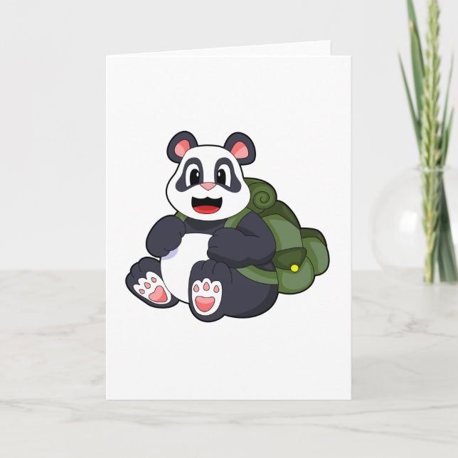 Carte Panda en randonneur avec sac à dos (Devant)