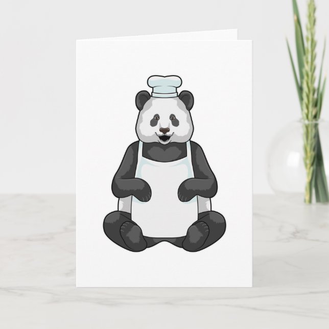 Carte Panda en tant que chef avec chapeau de cuisine (Devant)