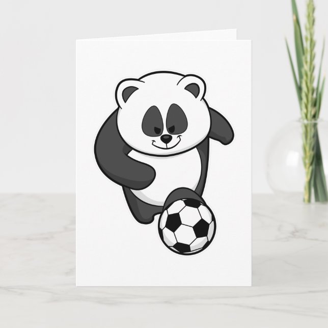Carte Panda en tant que joueur de football au football (Devant)