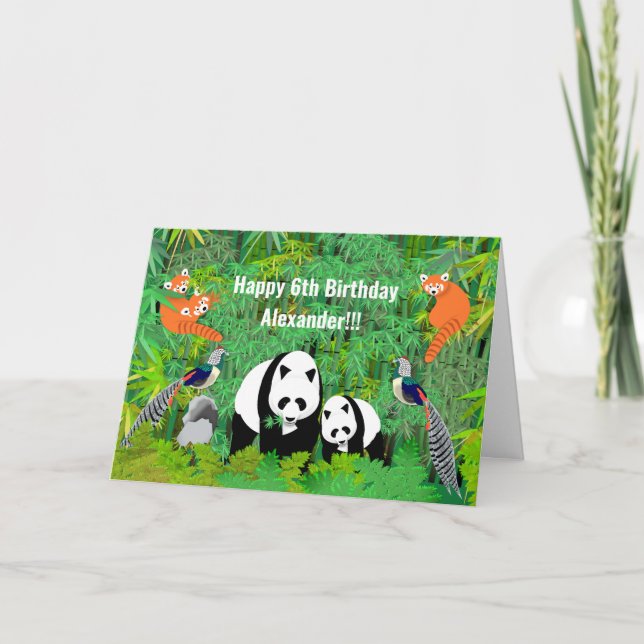 Carte Panda et amis dans la forêt de Bamboo (Devant)