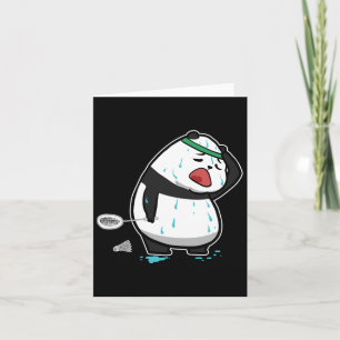 Carte Panda Fatigué Drôle Jouer Badminton