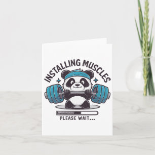 Carte Panda Installation Muscles Veuillez Attendre Poids