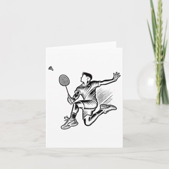 Carte Panda Jouer Badminton Player Navette (Devant)