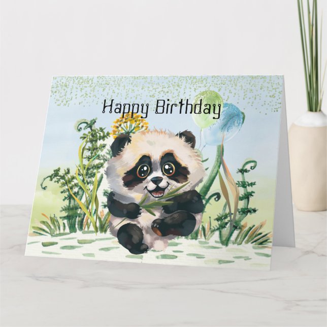 Carte Panda Kid Joyeux anniversaire (Devant)