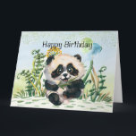 Carte Panda Kid Joyeux anniversaire<br><div class="desc">Le plus mignon petit ours Panda tenant des ballons avec vous un anniversaire très heureux C'est la grande version 8 1/2x 11 pouces</div>