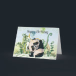 Carte Panda Kid Joyeux anniversaire<br><div class="desc">Le plus mignon petit ours de Panda tenant des ballons avec vous un anniversaire très heureux</div>